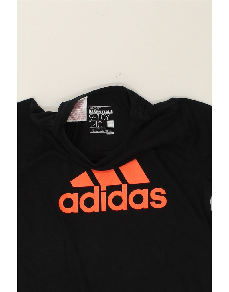 ADIDAS Boys Climalite Graphic T-Shirt Top 9-10 Years Black Cotton | Vintage Adidas | Thrift | Second-Hand Adidas | Used Clothing | Messina Hembry 