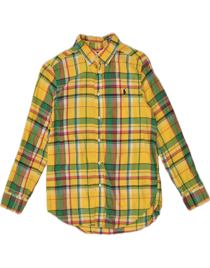 POLO RALPH LAUREN Boys Shirt 14-15 Years Large  Yellow Check Cotton | Vintage Polo Ralph Lauren | Thrift | Second-Hand Polo Ralph Lauren | Used Clothing | Messina Hembry 