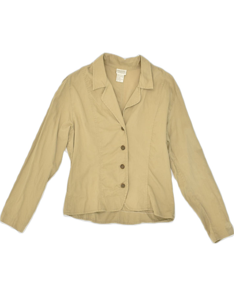 BANANA REPUBLIC Womens 4 Button Blazer Jacket US 10 Large Khaki Cotton | Vintage Banana Republic | Thrift | Second-Hand Banana Republic | Used Clothing | Messina Hembry 