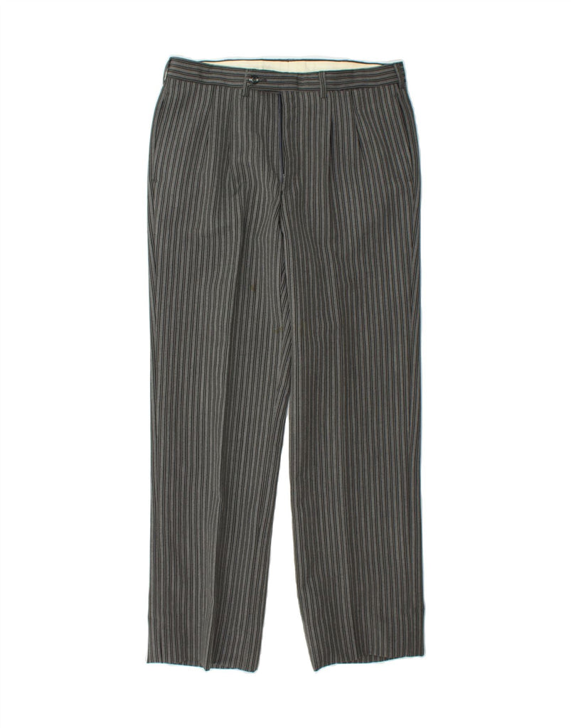 GALTRUCCO  Mens Pegged Suit Trousers W32 L30  Grey Striped Vintage Galtrucco and Second-Hand Galtrucco from Messina Hembry 