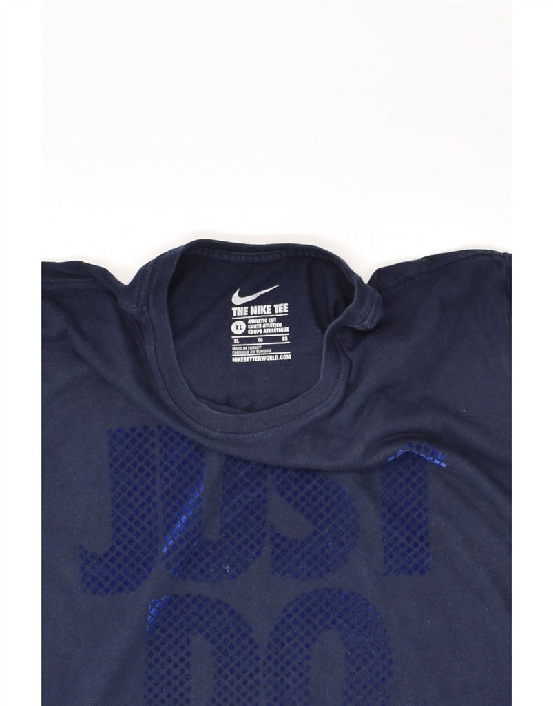 NIKE Mens Slim Graphic T-Shirt Top XL Navy Blue | Vintage Nike | Thrift | Second-Hand Nike | Used Clothing | Messina Hembry 