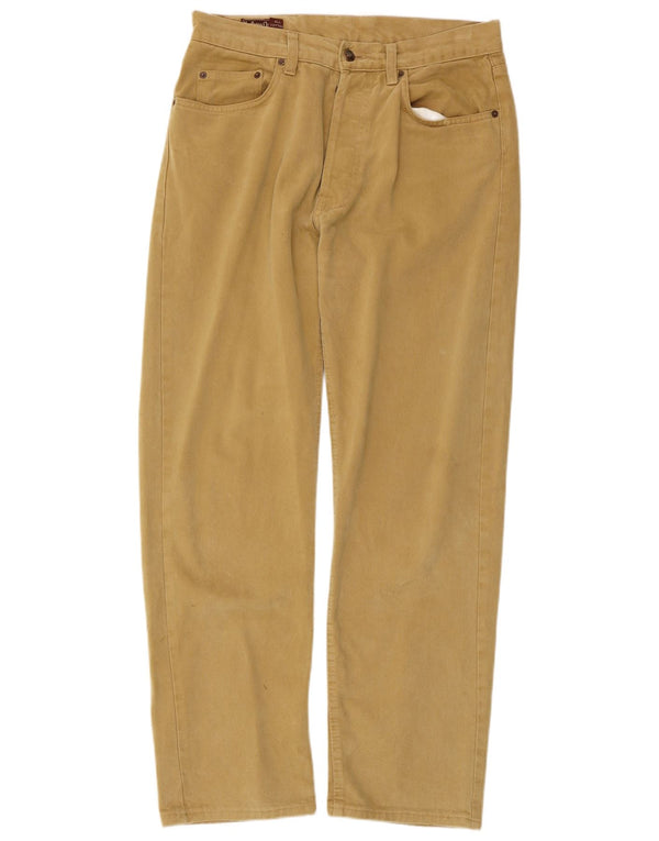 Marlboro Classics Mens Straight Casual Trousers W32 L30 Yellow Cotton