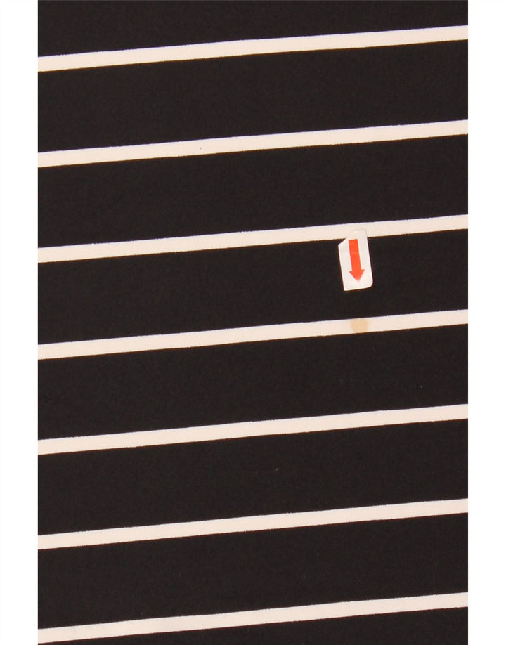 CALVIN KLEIN Womens Top 3/4 Sleeve UK 14 Medium Black Striped Polyester