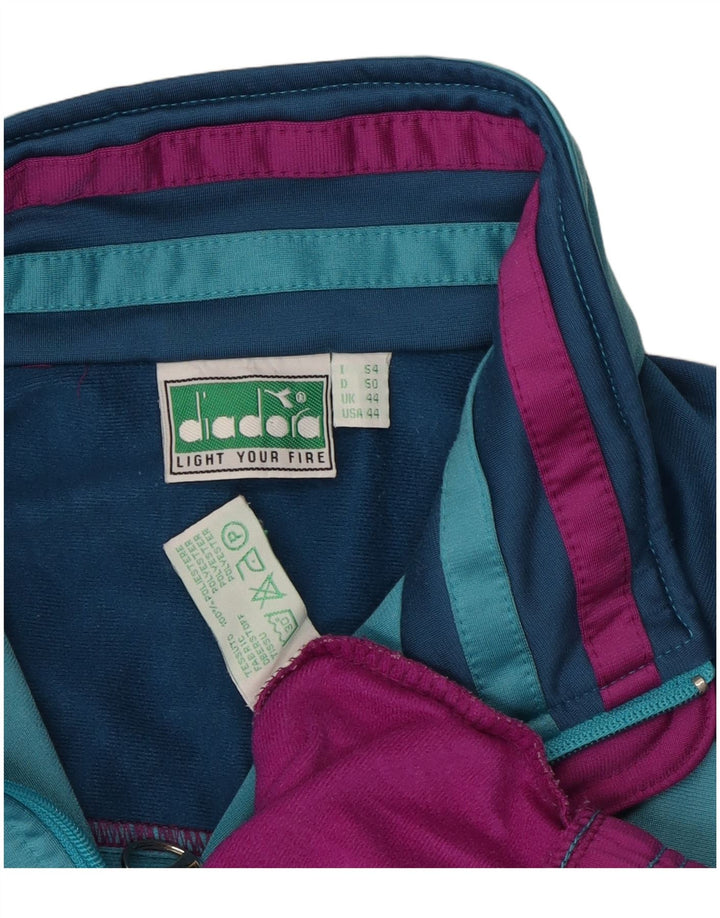 Diadora Mens Tracksuit Top Jacket UK 44 XL Multicoloured Colourblock