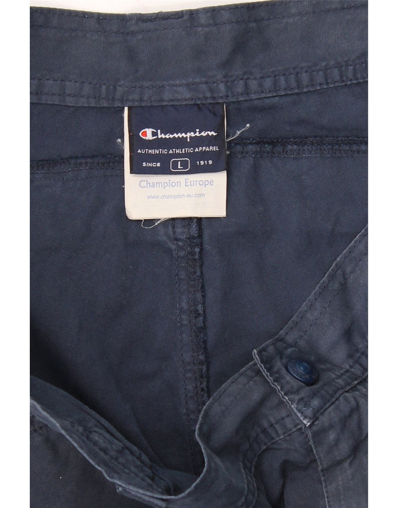 CHAMPION Mens Straight Chino Trousers Large W36 L34 Navy Blue Cotton Vintage Champion and Second-Hand Champion from Messina Hembry 