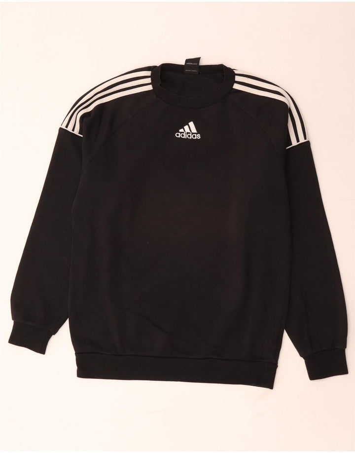 Adidas Mens Sweatshirt Jumper UK 36/38 Small Black Cotton