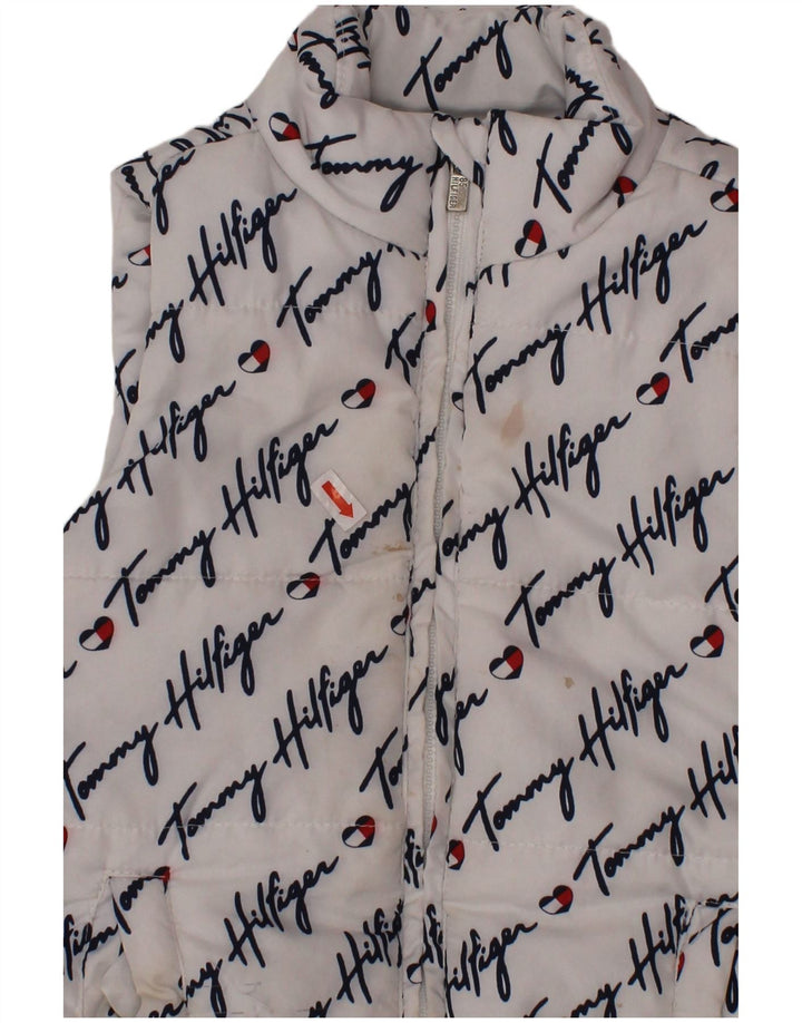 TOMMY HILFIGER Girls Graphic Padded Gilet 3-4 Years White Polyester