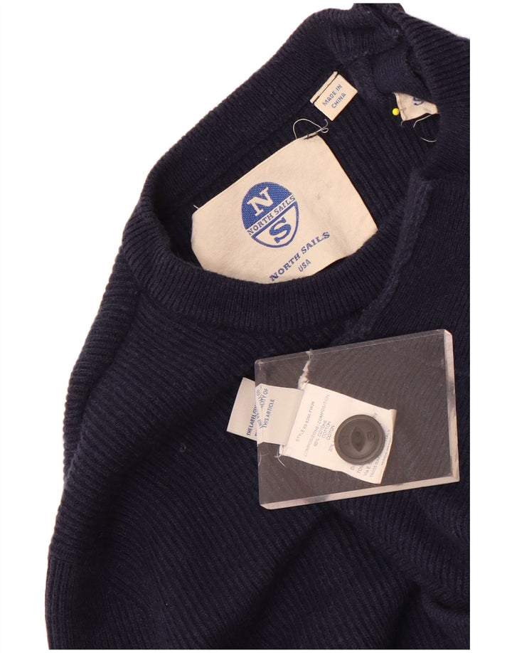 North Sails Mens Crew Neck Jumper Sweater Small Navy Blue Cotton