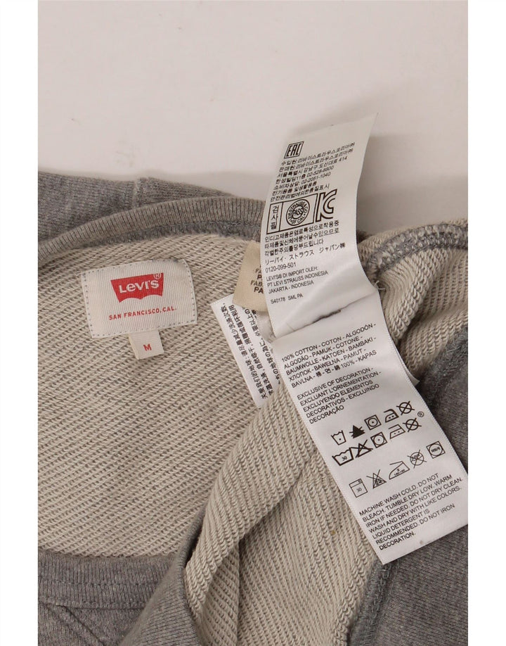 Levi's Mens Graphic Sweatshirt Jumper Medium Grey Flecked Cotton