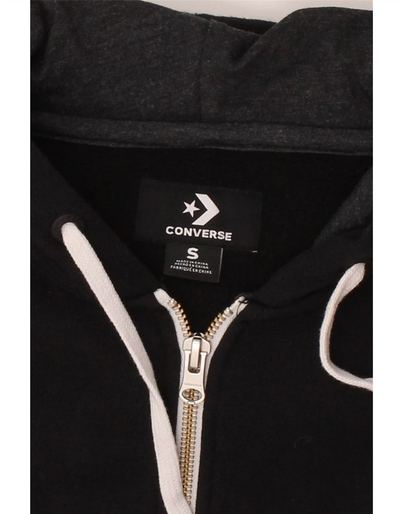 CONVERSE Mens Zip Hoodie Sweater Small Black Cotton Vintage Converse and Second-Hand Converse from Messina Hembry 