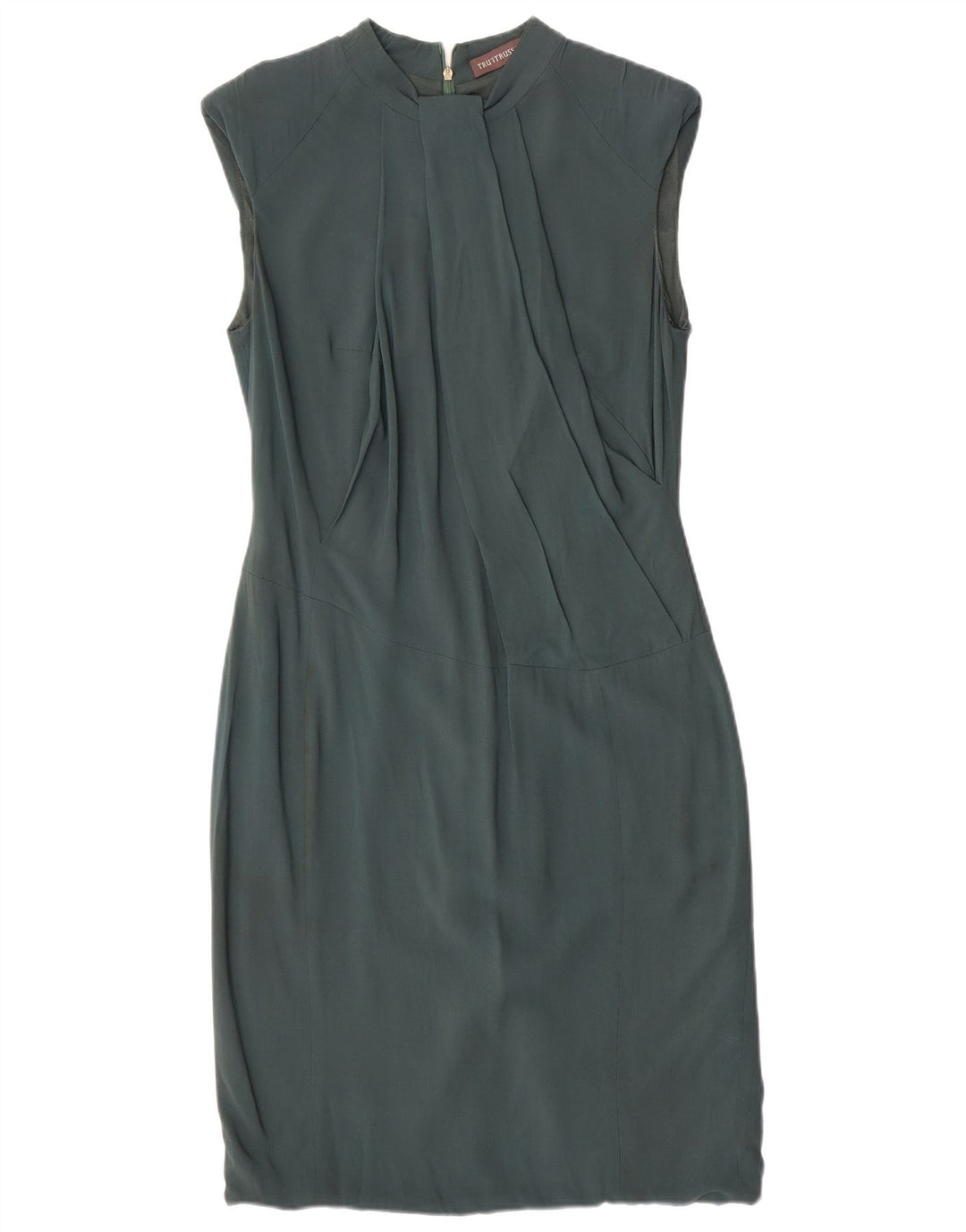 Trussardi Womens Sheath Dress IT 44 Medium Green Viscose