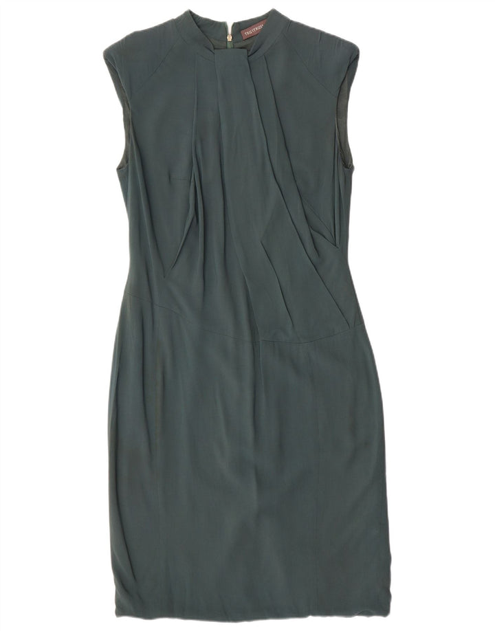 Trussardi Womens Sheath Dress IT 44 Medium Green Viscose