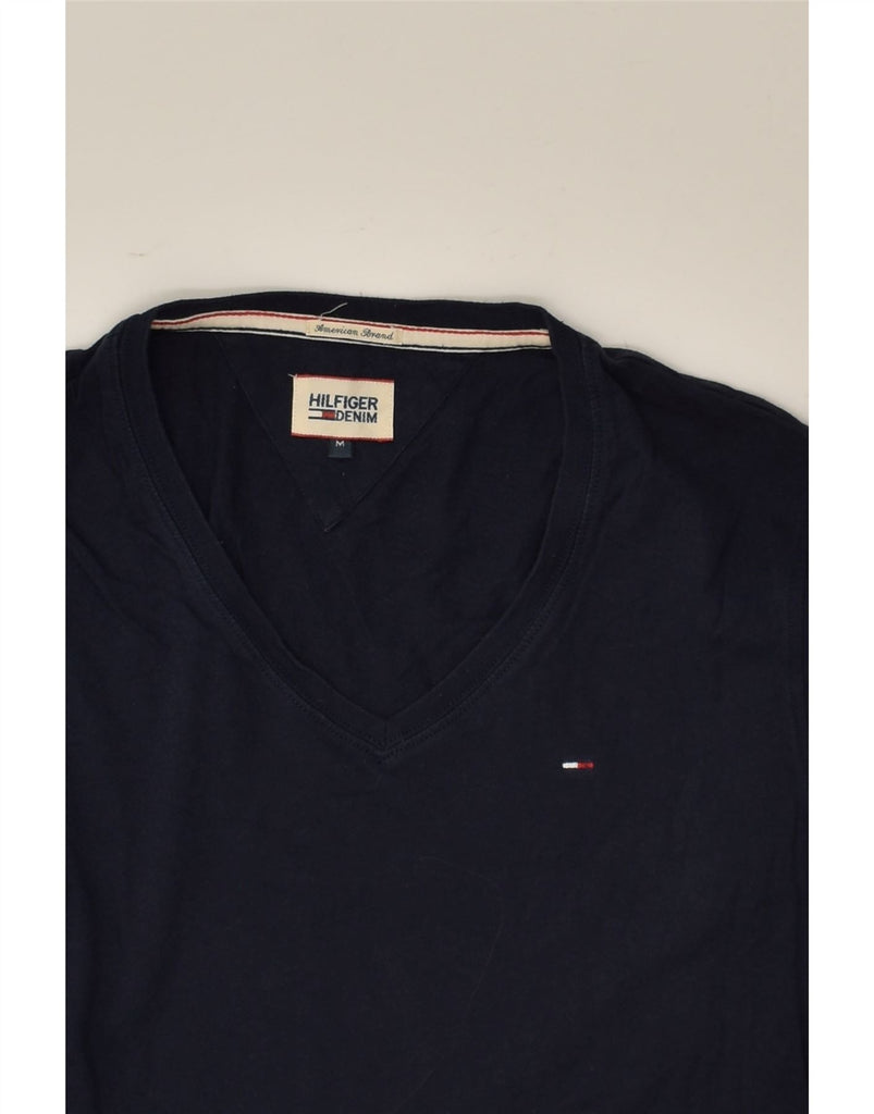 TOMMY HILFIGER Mens T-Shirt Top Medium Navy Blue Cotton | Vintage Tommy Hilfiger | Thrift | Second-Hand Tommy Hilfiger | Used Clothing | Messina Hembry 