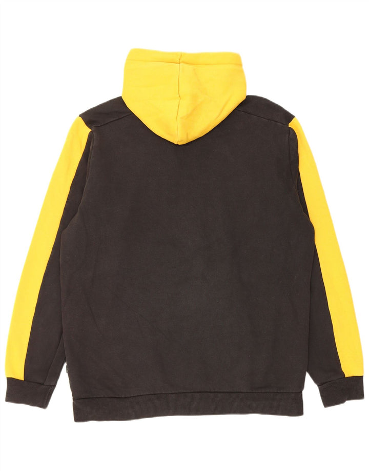 Puma Mens Hoodie Jumper Medium Yellow Colourblock Cotton