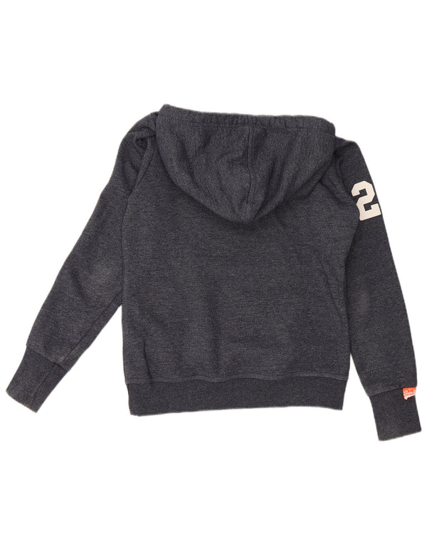 Superdry Mens Graphic Hoodie Jumper Medium Navy Blue Cotton