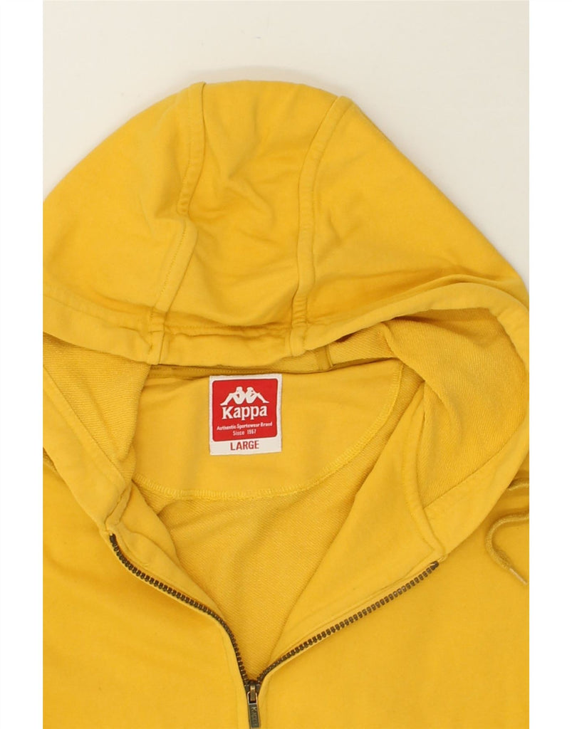 KAPPA Mens Zip Hoodie Sweater Large Yellow Cotton | Vintage Kappa | Thrift | Second-Hand Kappa | Used Clothing | Messina Hembry 
