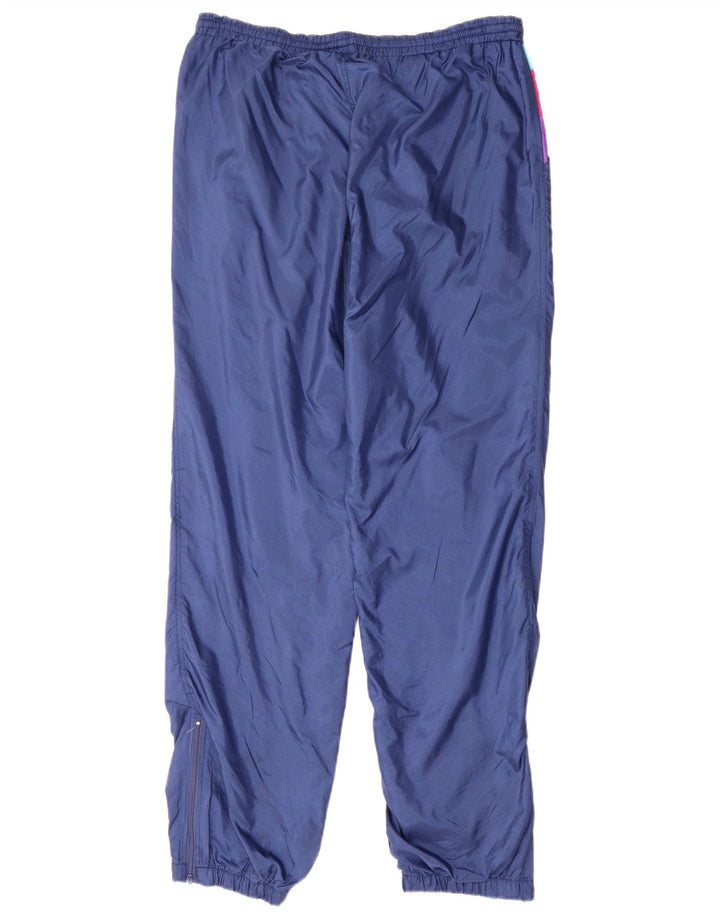 ADIDAS Mens Tracksuit Trousers Joggers Large Navy Blue Colourblock Nylon