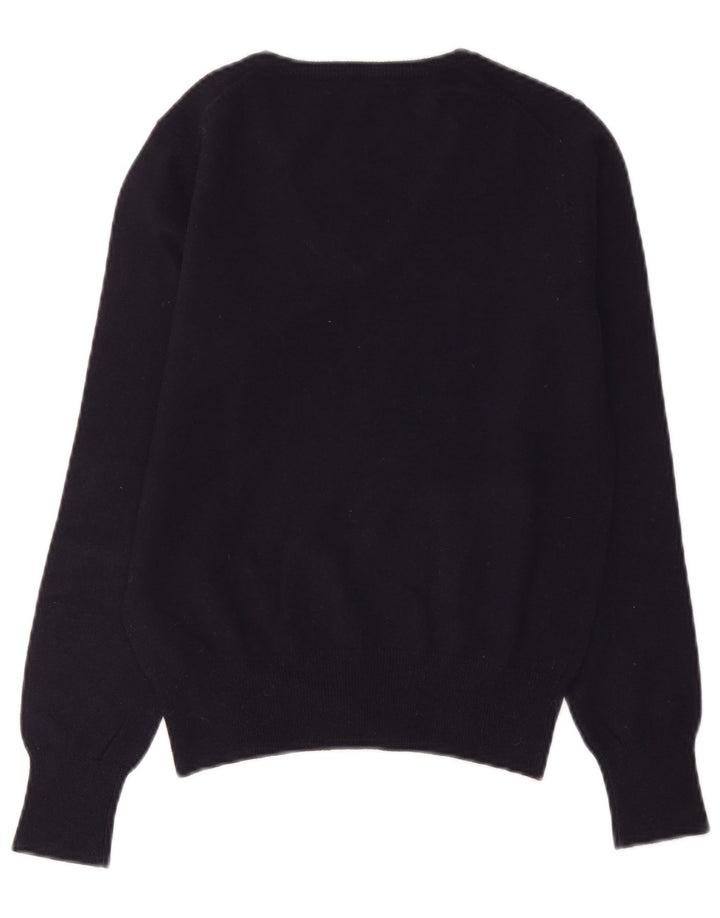 Gant Womens V-Neck Jumper Sweater UK 14 Medium Black Wool