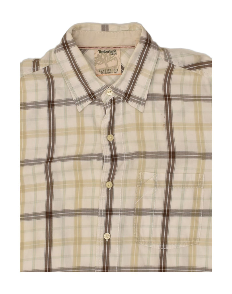 TIMBERLAND Mens Classic Fit Shirt Medium Beige Check Cotton | Vintage Timberland | Thrift | Second-Hand Timberland | Used Clothing | Messina Hembry 