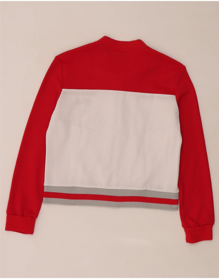 Fila Womens Crop Tracksuit Top Jacket UK 10 Small Red Colourblock Polyester