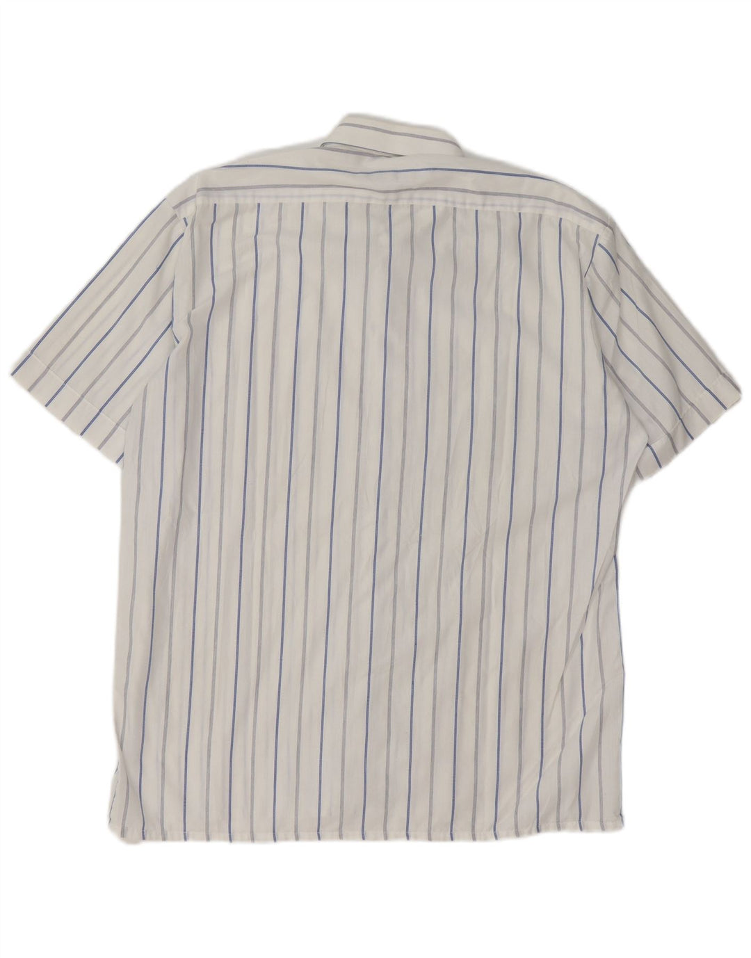 ANGELO LITRICO Mens Short Sleeve Shirt Size 41 Medium White Striped