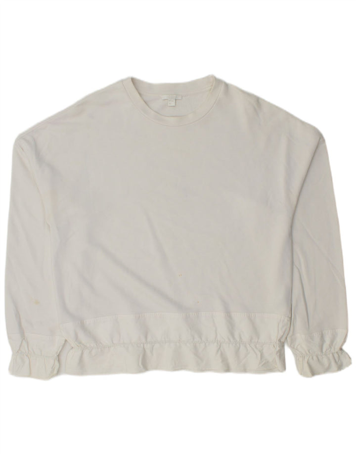 Cos Womens Oversized Sweatshirt Jumper UK 10 Small White Cotton