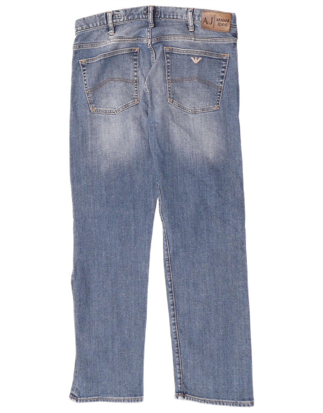 Armani Mens Straight Jeans W34 L30 Blue Cotton