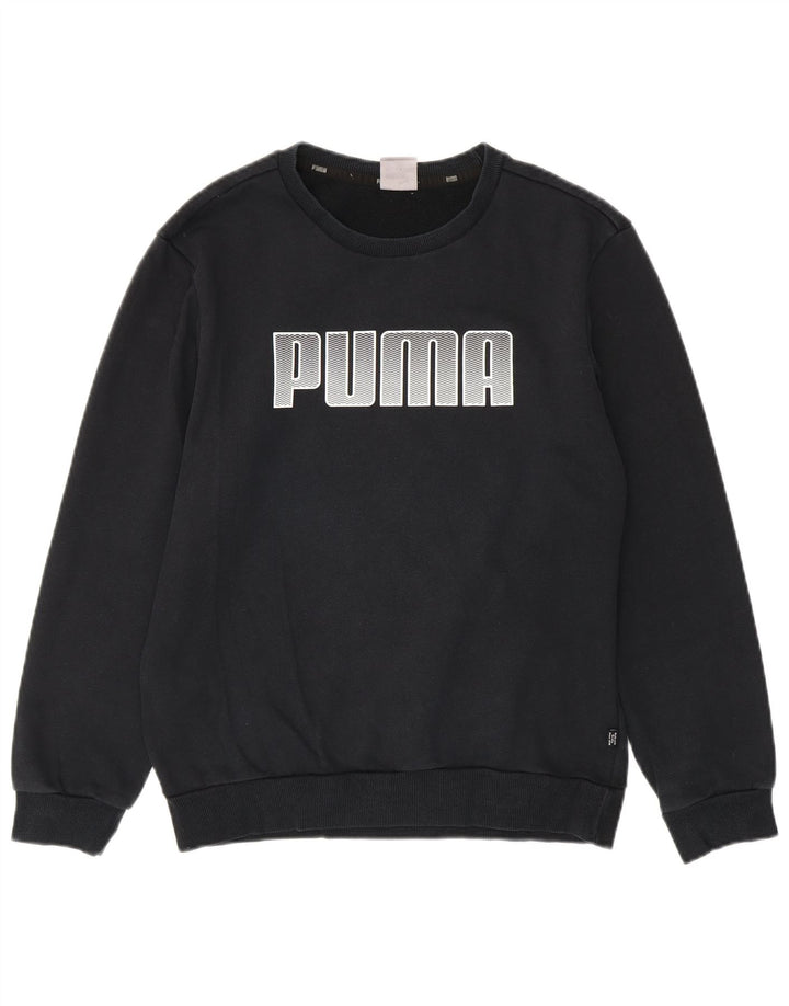 PUMA Mens Graphic Sweatshirt Jumper Small Black Cotton