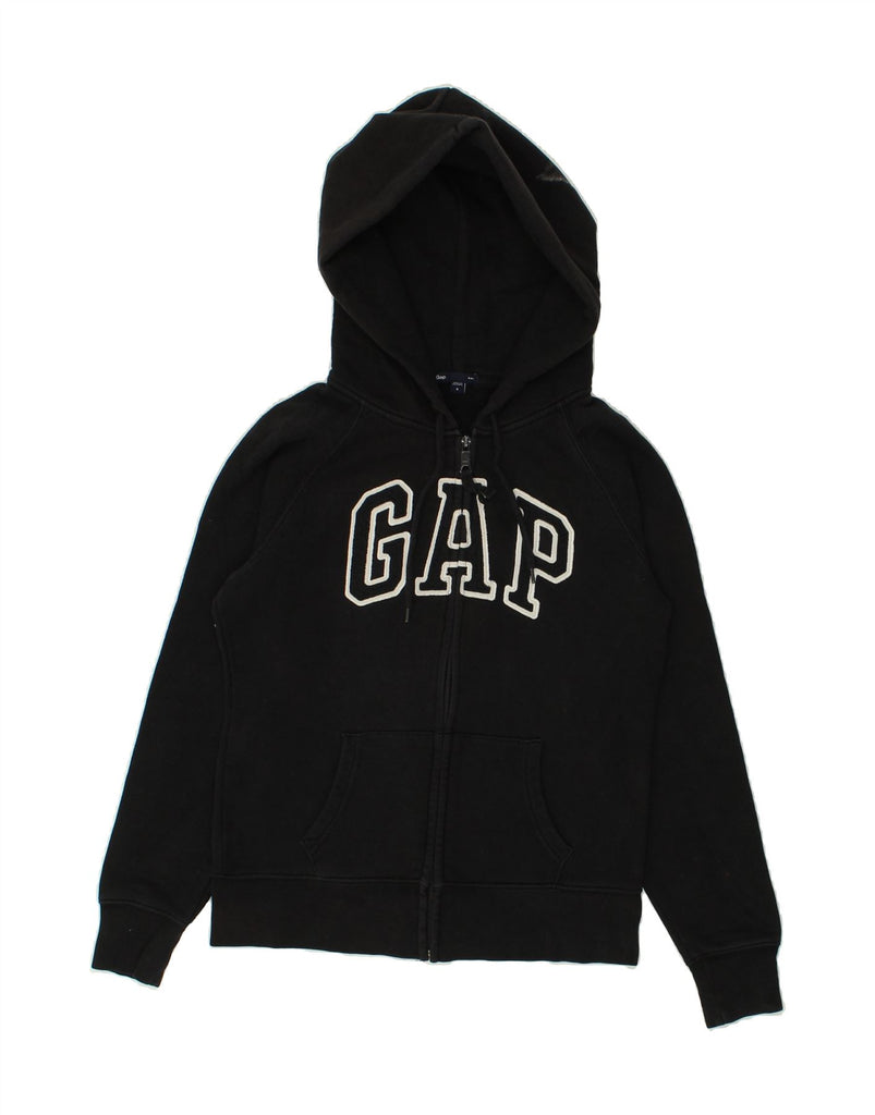 GAP Womens Graphic Zip Hoodie Sweater UK 10 Small Black | Vintage Gap | Thrift | Second-Hand Gap | Used Clothing | Messina Hembry 