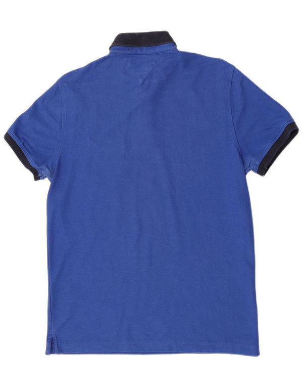 Tommy Hilfiger Mens Slim Fit Polo Shirt Large Blue Cotton