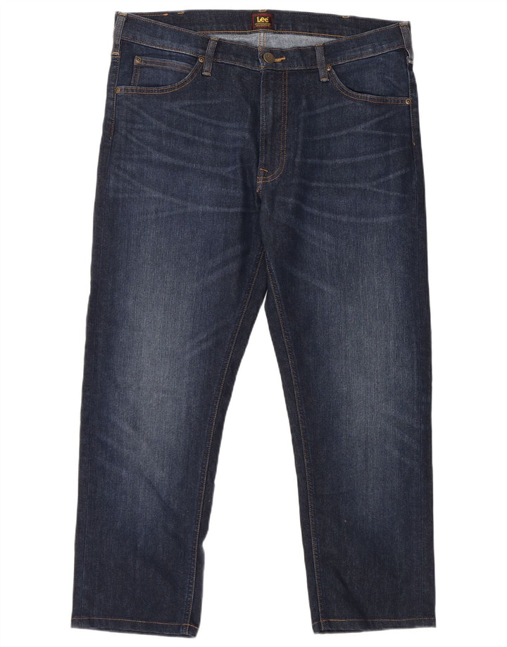 Lee Mens Daren Zip Fly Cropped Jeans W36 L25 Blue Cotton