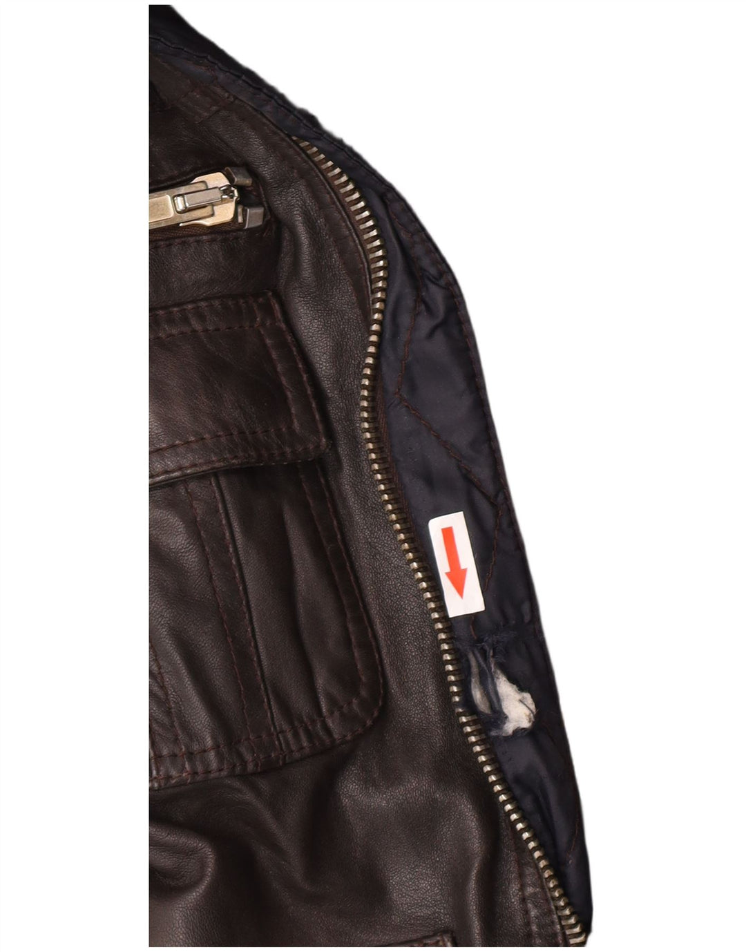 S.W.O.R.D. 6.6.44 Mens Bomber Leather Jacket IT 52 Large Brown Leather