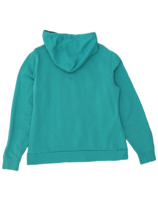 Fila Womens Graphic Zip Hoodie Sweater UK 18 XL Turquoise Cotton