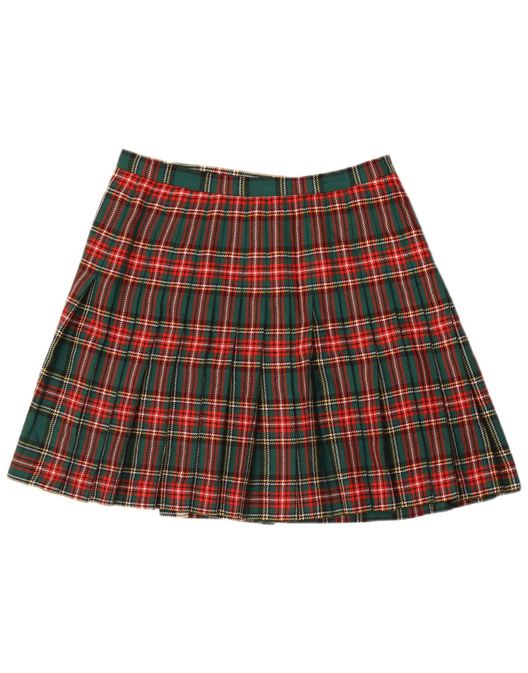 Vintage Womens Mini Wrap Skirt W32 Large Green Check