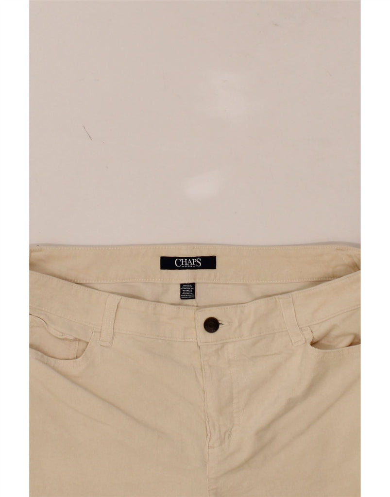 CHAPS Womens Straight Casual Trousers US 12 Large W34 L31 Beige Cotton Vintage Chaps and Second-Hand Chaps from Messina Hembry 