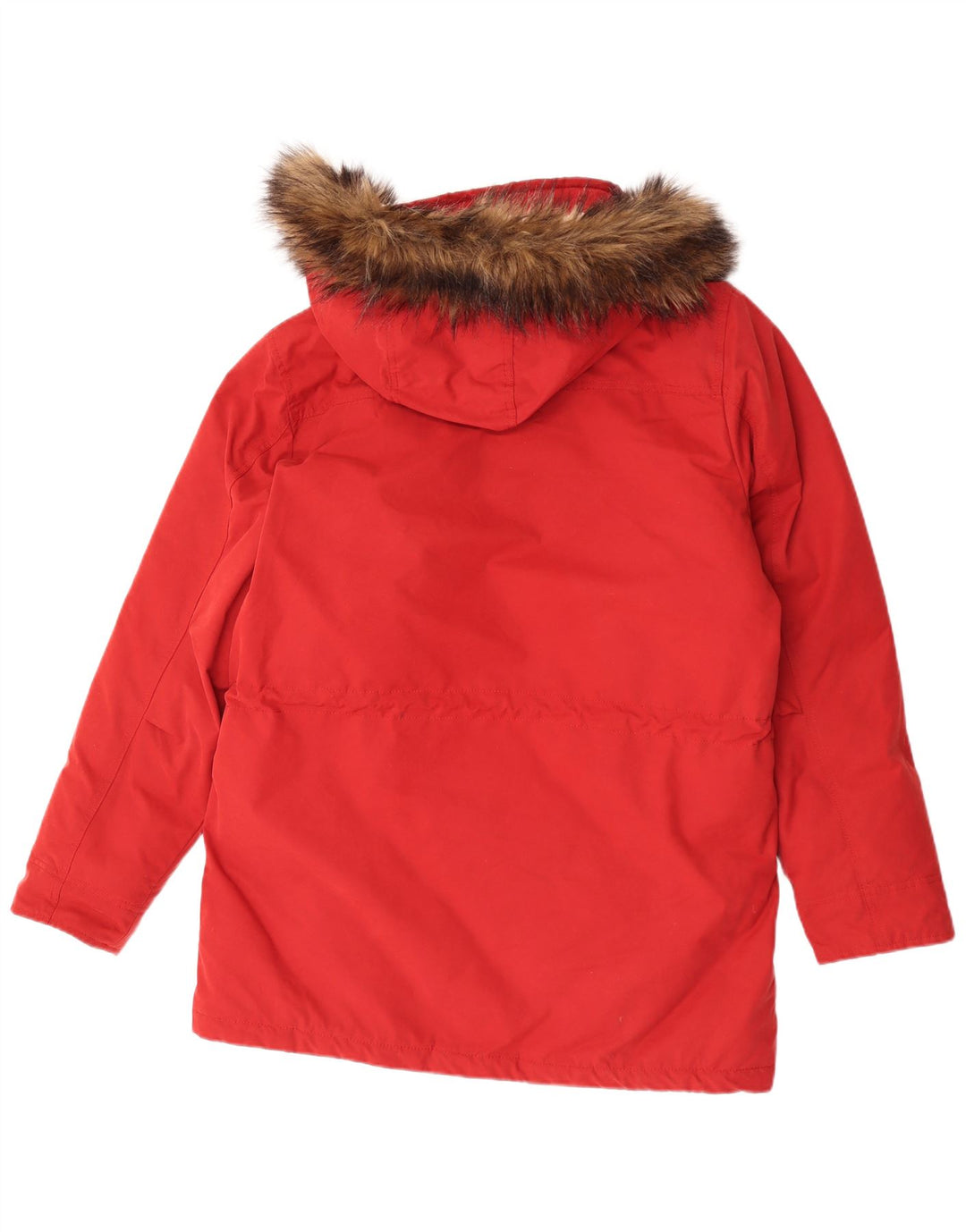 Abercrombie & Fitch Mens Hooded Padded Coat UK 38 Medium Red Polyester