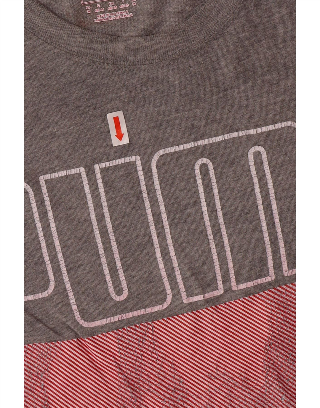 PUMA Mens Graphic T-Shirt Top Medium Grey Cotton