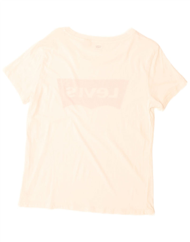 Levi's Womens Graphic T-Shirt Top UK 14 Medium White