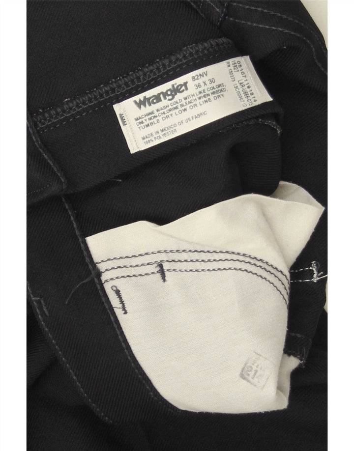 Wrangler Mens Bootcut Casual Trousers W36 L30 Navy Blue Polyester