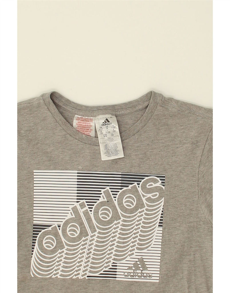 ADIDAS Boys Graphic T-Shirt Top 11-12 Years Grey Cotton | Vintage Adidas | Thrift | Second-Hand Adidas | Used Clothing | Messina Hembry 