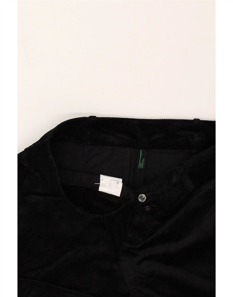 BENETTON Womens Corduroy Shorts IT 40 Small W28 Black Cotton | Vintage Benetton | Thrift | Second-Hand Benetton | Used Clothing | Messina Hembry 