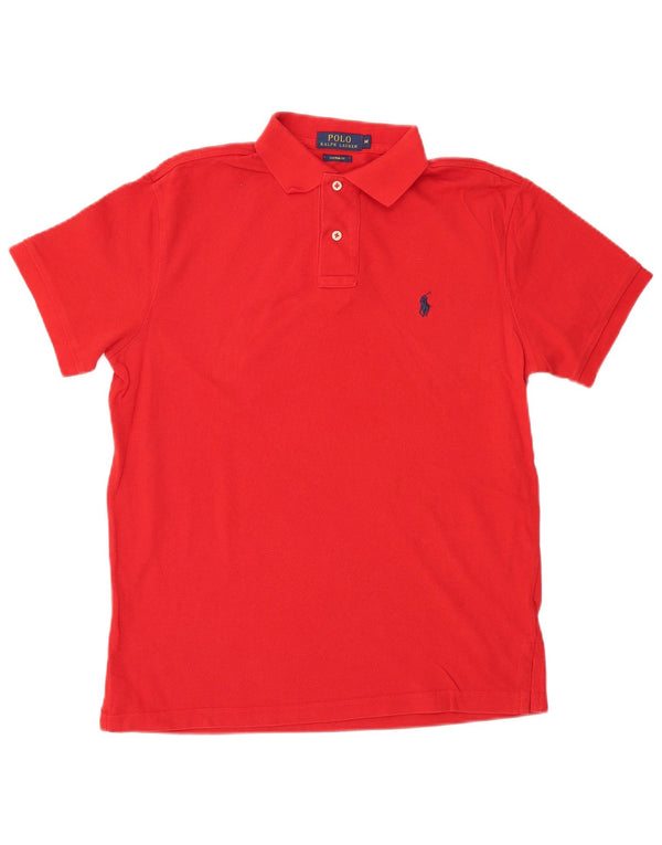 Polo Ralph Lauren Mens Custom Fit Polo Shirt Medium Red Cotton