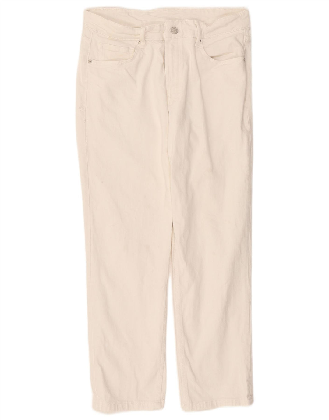 Massimo Dutti Womens Straight Jeans EU 40 Medium W30 L26 White Cotton