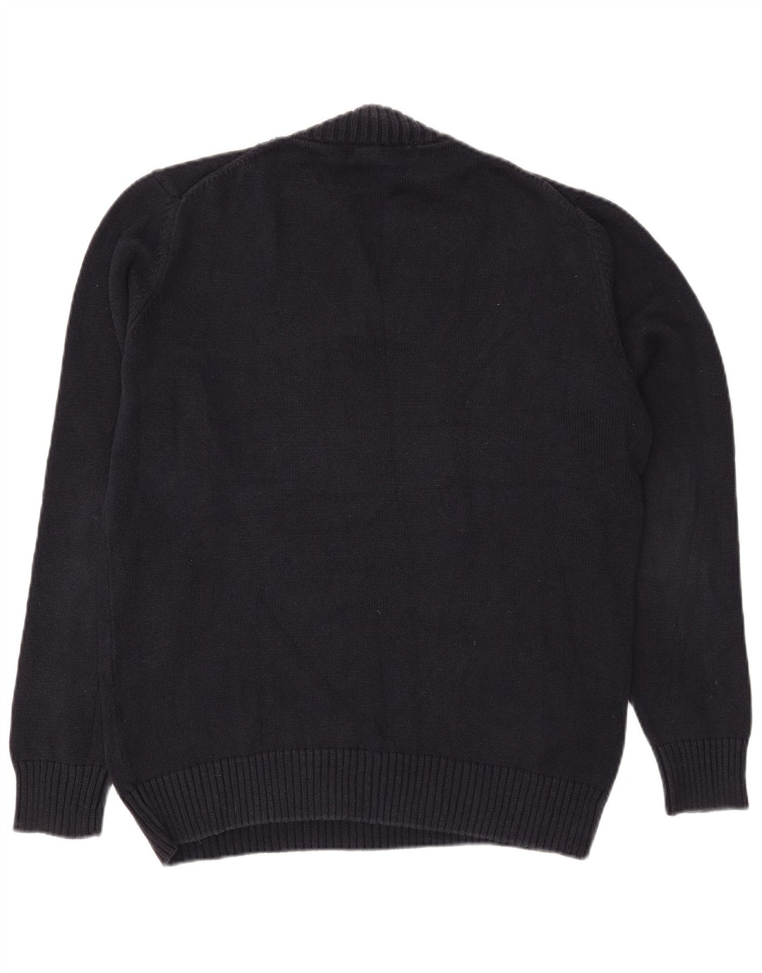Zara Mens V-Neck Jumper Sweater Large Navy Blue