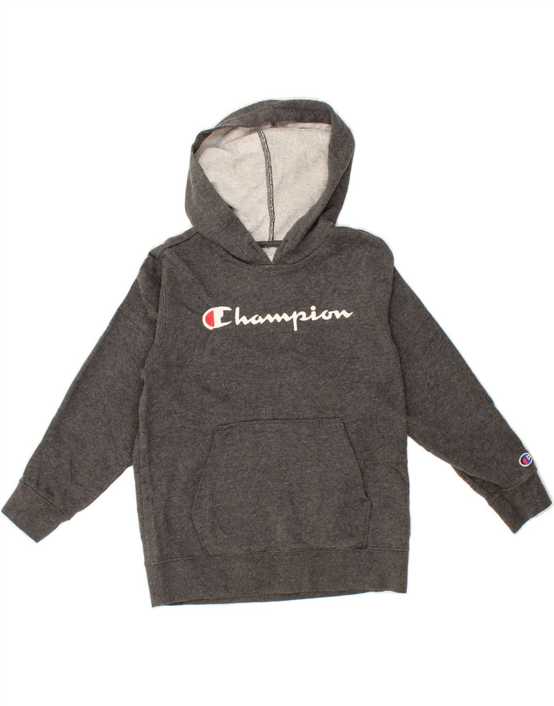 CHAMPION Boys Graphic Hoodie Jumper 10-11 Years Medium Grey Cotton Vintage Champion and Second-Hand Champion from Messina Hembry 