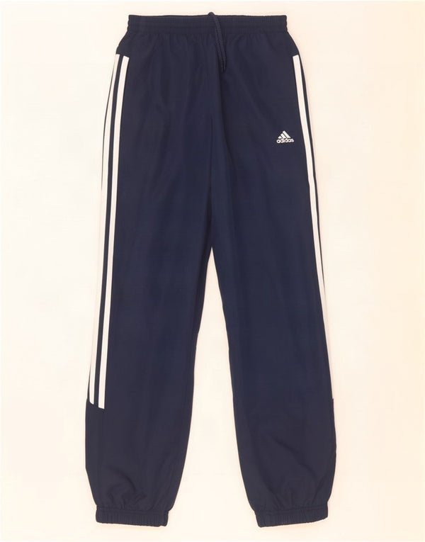 Adidas Boys Tracksuit Trousers Joggers 11-12 Years Navy Blue Polyester