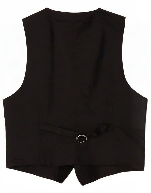 C&A Mens Suede Waistcoat XL Black Leather