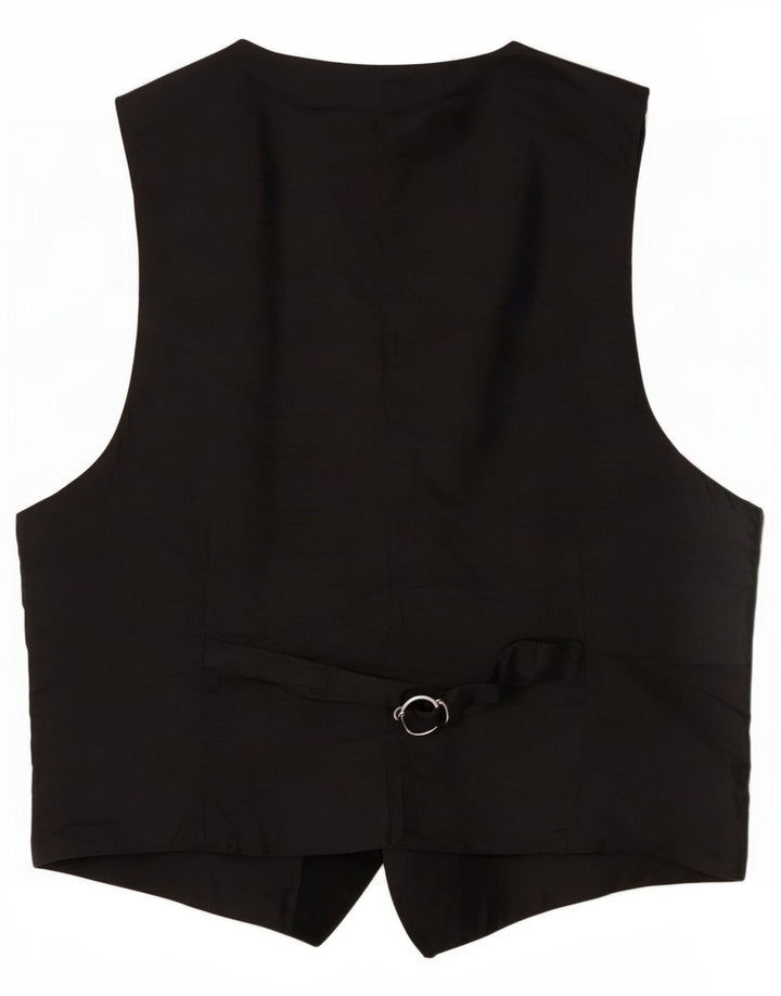 C&A Mens Suede Waistcoat XL Black Leather