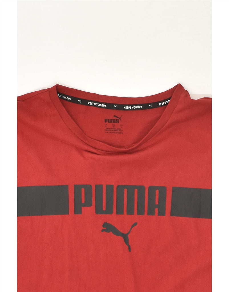 PUMA Mens Graphic T-Shirt Top Large Red Cotton | Vintage Puma | Thrift | Second-Hand Puma | Used Clothing | Messina Hembry 