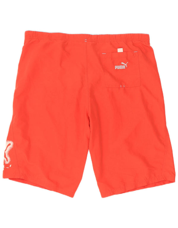 Puma Mens Graphic Swimming Shorts Large  Red Polyester